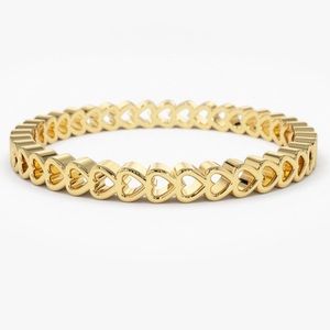 NEW 14k Yellow Gold Tiny Heart Eternity Ring / Stacking Ring / Infinity Heart